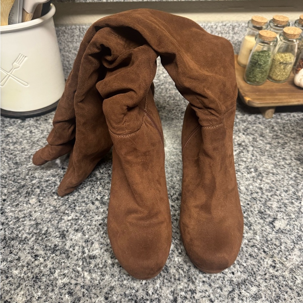 Chinese Laundry Brown Over the Knee Boots Suede Style